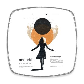 L’Enfant au clair de lune dans le cercle des rêves - Magnet carré - blanc - Devant