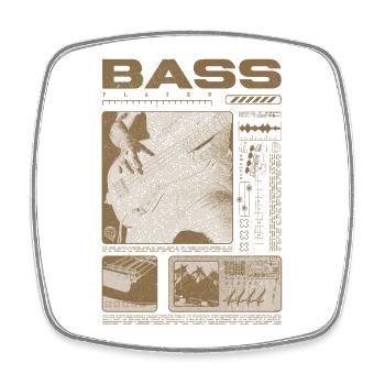 Bass Guitar Lover Bass Player Streetwear - Square fridge magnet - white - Front
