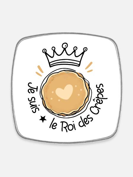 Je suis le roi des crêpes, meilleur cuisiner ! - Magnet carré - blanc