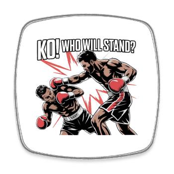 KO Showdown Graphic Boxing Burst - Square fridge magnet - white - Front