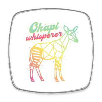 Okapi Whisperer - Square fridge magnet - white - Front