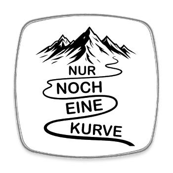 Nur noch eine Kurve lustige Berg und Alpen Sprüche - Viereckiger Kühlschrankmagnet - Weiß - Vorne