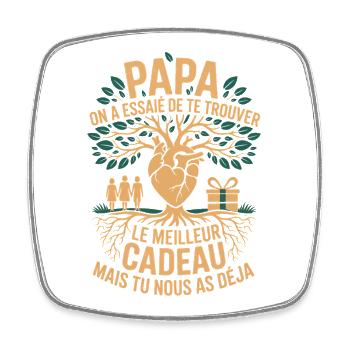 Vatertagsgeburtstagsgeschenk Papa 2026 Geschenk - Viereckiger Kühlschrankmagnet - Weiß - Vorne