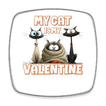 Mon chat, c’est ma Saint-Valentin - Magnet carré - blanc - Devant
