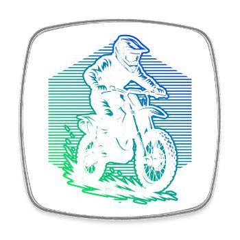 Charakterstarkes Motocross Design - Viereckiger Kühlschrankmagnet - Weiß - Vorne