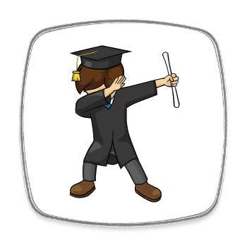 Funny Dabbing Graduate Student Class of 2026 Cap - Square fridge magnet - white - Front