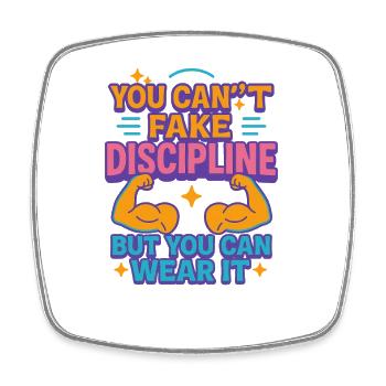 Discipline You Can Wear, Motivational Fitness  - Square fridge magnet - white - Front