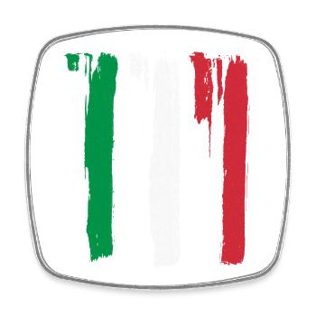 Drapeau italien - Magnet carré - blanc - Devant