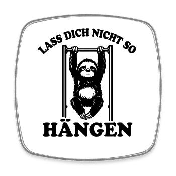 Sloth | Pull-up, don't slouch like that - Square fridge magnet - white - Front