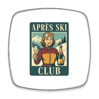 Retro Après Ski Club Skiurlaub Wintersport - Viereckiger Kühlschrankmagnet - Weiß - Vorne