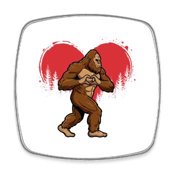 Bigfoot-Liebeszeichen Lustiges Valentinstags-Paar, das zusammenpasst - Viereckiger Kühlschrankmagnet - Weiß - Vorne