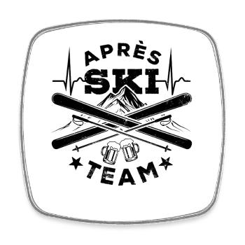 Après Ski Team, Winter sports, Ski packages - Square fridge magnet - white - Front