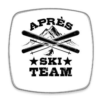 Après Ski Team, Winter sports, Ski packages - Square fridge magnet - white - Front