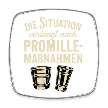 Alcohol measures funny party slogan - Square fridge magnet - white - Front