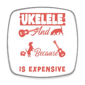 Hawaiian Ukulele Uke Dog Ukulele - Viereckiger Kühlschrankmagnet - Weiß - Vorne