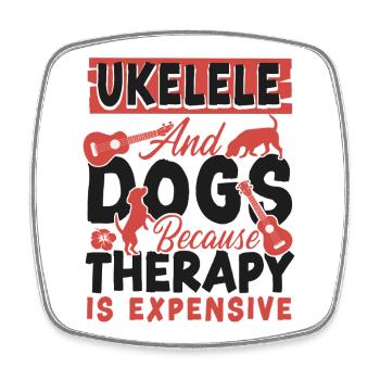 Hawaiian Ukulele Uke Dog Ukulele - Viereckiger Kühlschrankmagnet - Weiß - Vorne