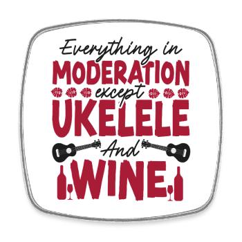Hawaiian Ukulele Uke Wine - Viereckiger Kühlschrankmagnet - Weiß - Vorne