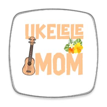 Ukulélé hawaïen Ukulélé Maman que j’ai - Magnet carré - blanc - Devant