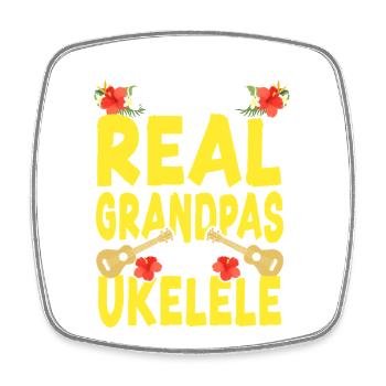 Hawaiian Ukulele Uke Grandpa Some - Viereckiger Kühlschrankmagnet - Weiß - Vorne