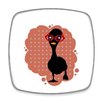 Canard - Magnet carré - blanc - Devant