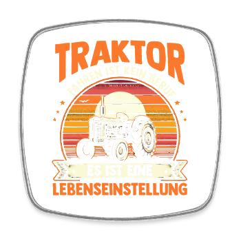 Tractor Farmer Farmer Tractor Driver Tractor - Square fridge magnet - white - Front