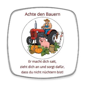 Peinture circulaire de tracteur agricole - Magnet carré - blanc - Devant