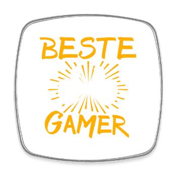 Gamer Gift Idea - Square fridge magnet - white - Front