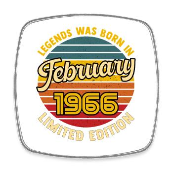 Legend Born January 1966 60th Birthday - Square fridge magnet - white - Front