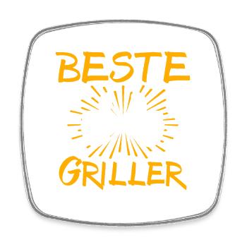 Griller Gift Idea - Square fridge magnet - white - Front