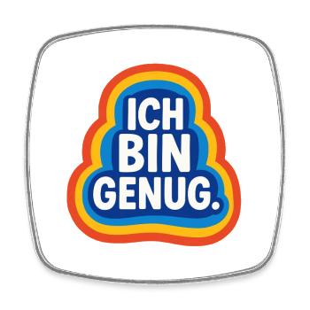 ich bin genug, selbstliebe retro design - Viereckiger Kühlschrankmagnet - Weiß - Vorne