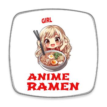 Just A Girl Who Loves Anime And Ramen Manga Japan - Square fridge magnet - white - Front