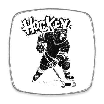 Eishockey Bär - Square fridge magnet - white - Front