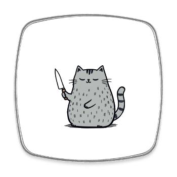 6-7 Mème Internet 6 7 Snack Cat - Magnet carré - blanc - Devant