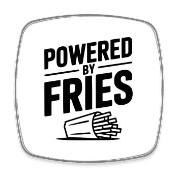 Propulsé par Fries - Magnet carré - blanc - Devant