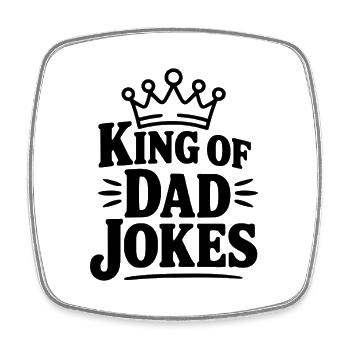 Roi des blagues de papa - Magnet carré - blanc - Devant