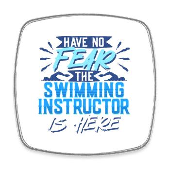 Schwimmlehrer The Swimming Instructor Is Here - Viereckiger Kühlschrankmagnet - Weiß - Vorne