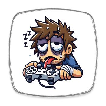 Gamer's Night Dreamer - Viereckiger Kühlschrankmagnet - Weiß - Vorne