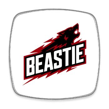 Beastie Rampage Logo - Viereckiger Kühlschrankmagnet - Weiß - Vorne
