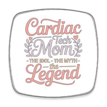 Cardiac Tech Mom The Idol The Myth Cath Lab Tech - Viereckiger Kühlschrankmagnet - Weiß - Vorne