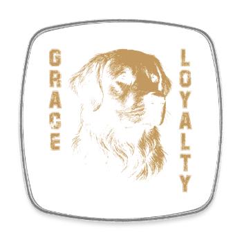 Golden Retriever Grace Loyalty - Square fridge magnet - white - Front