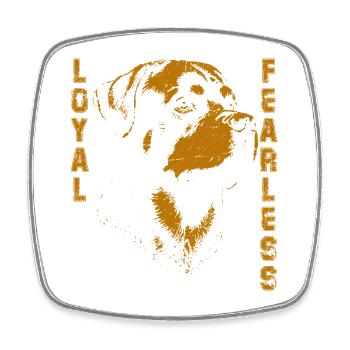 Rottweiler-stilvolles Design - Viereckiger Kühlschrankmagnet - Weiß - Vorne