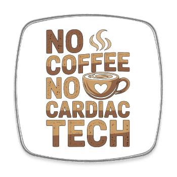 Cardiac Tech No Coffee No Sonography Coffee Lover - Viereckiger Kühlschrankmagnet - Weiß - Vorne