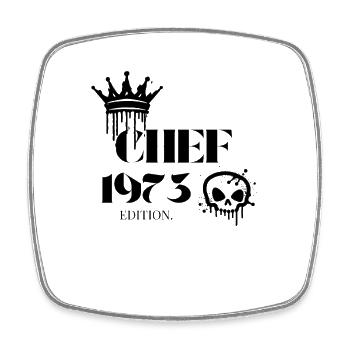 Chef Edition 1973 52 Geburtstag Spruch  - Viereckiger Kühlschrankmagnet - Weiß - Vorne