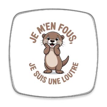 I don't care, I'm a funny otter - Square fridge magnet - white - Front