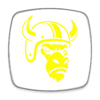 Biker Bull – Racing Spirit & Steel Head - Viereckiger Kühlschrankmagnet - Weiß - Vorne