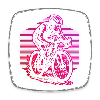 Motif vélo de route qui fonctionne immédiatement - Magnet carré - blanc - Devant