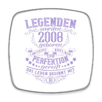 18 Geburtstag Legenden 2008 Vintage Retro Design - Viereckiger Kühlschrankmagnet - Weiß - Vorne