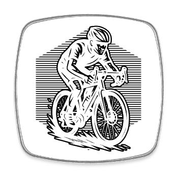 Motif emblématique du vélo de route - Magnet carré - blanc - Devant