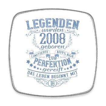 Légendes nées en 2008 Emblème - Magnet carré - blanc - Devant
