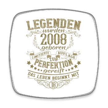 18 Geburtstag Legenden 2008 Vintage Retro Design - Viereckiger Kühlschrankmagnet - Weiß - Vorne